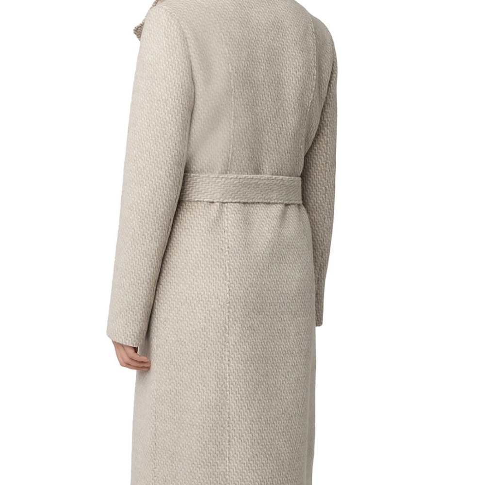 ♥️ MOVING SALE! Soia & Kyo Beige Textured Wool Blend Belted Coat - Picture 2 of 7